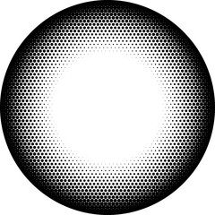 halftone black dots ring border frame circle