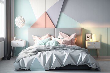 Pastel colors bedroom design