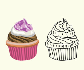 set of cupcakes vector illustration artwork