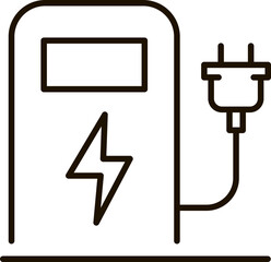 EV station line icon illustration