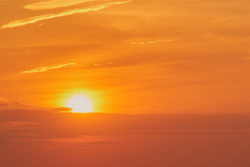 The stunning sunset paints the evening sky with a palette of warm colors.