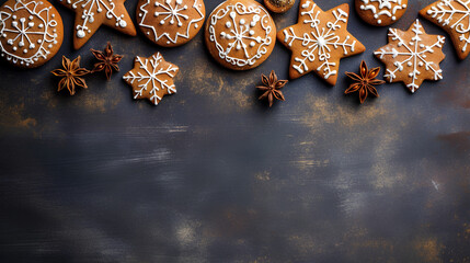 Obraz na płótnie Canvas Christmas background with Christmas cookies and sweets