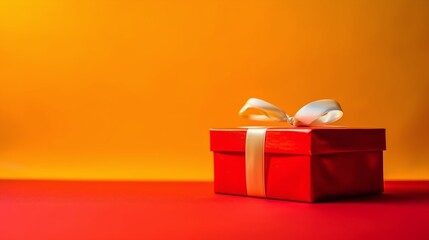 Elegantly Wrapped Gift Box with Shiny Bow for Festive Occasions and Special Celebrations