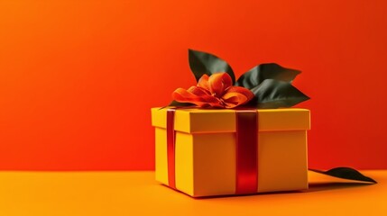 Elegantly Wrapped Gift Box with Shiny Bow for Festive Occasions and Special Celebrations