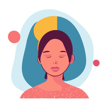 Human Rights Day cute asian woman girl soft minimalist illustration
