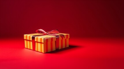 Elegantly Wrapped Gift Box with Shiny Bow for Festive Occasions and Special Celebrations
