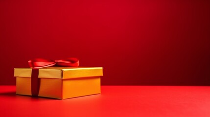 Elegantly Wrapped Gift Box with Shiny Bow for Festive Occasions and Special Celebrations