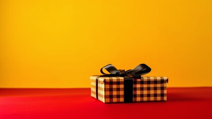 Elegantly Wrapped Gift Box with Shiny Bow for Festive Occasions and Special Celebrations