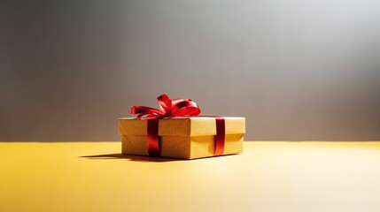 Elegantly Wrapped Gift Box with Shiny Bow for Festive Occasions and Special Celebrations