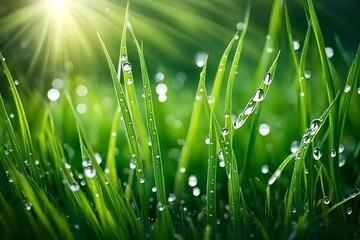 Fototapeta na wymiar grass with dew