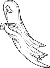 Ghost Halloween line art