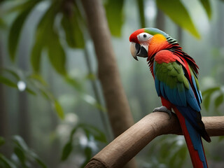 Parrots, also known as psittacines, are birds with a strong curved beak, upright stance, and clawed feet
