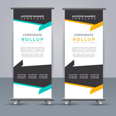 Abstract vector  business roll up display standee design for presentation purpose