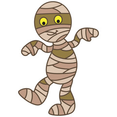 Funny mummy vector cartoon illustration