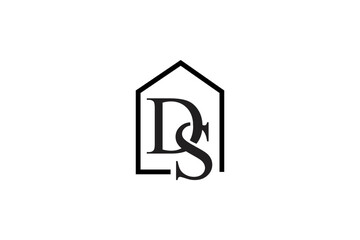 DS Logo Letter Home Vector eps