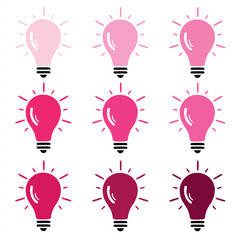 Naklejka premium Colorful bulb lamps on white background
