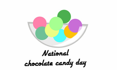 Vector graphic of national chocolate candy day for national chocolate candy day celebration. flat design. Line art design. flyer design. flat illustration. Banner design.  December .