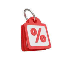 3D sales tag icon. Price tag, flash sale, online shopping, discount coupon, special offer. 3d illustration