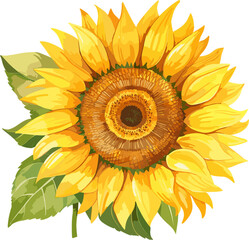 Fototapeta premium sunflower illustration in transparent background