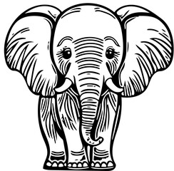 Obraz premium elephant isolated on white background vector illustration | Digital Silhouette of a cute elephant 