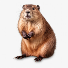 Obraz premium Large nutria, beaver isolated on white background.