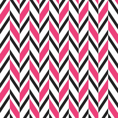 Obraz premium Pink and black herringbone pattern. Herringbone vector pattern. Seamless geometric pattern for clothing, wrapping paper, backdrop, background, gift card.
