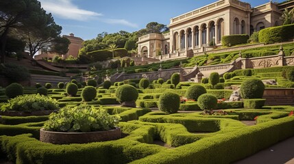 Jardines del Teatre Grec in Montjuic, Barcelona, Catalunya, Spain, Europe