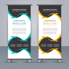 Abstract vector  business roll up display standee design for presentation purpose