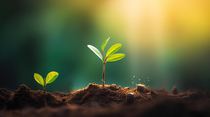 Lush Greenery: Tree Sapling Growing in Natural Background