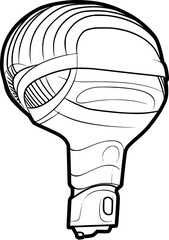 outline illustration of microphone for coloring page