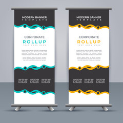 Abstract vector  business roll up display standee design for presentation purpose