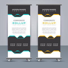 Fototapeta premium Abstract vector business roll up display standee design for presentation purpose