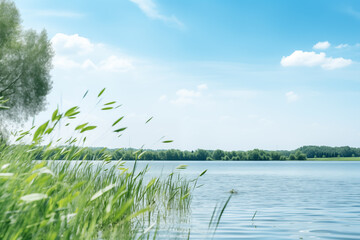 Lakeside Tranquility: Enjoying the Freshness of Early Summer by the Water