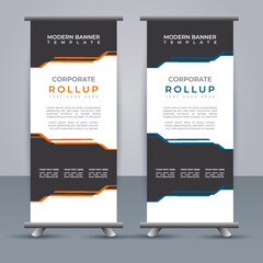 Abstract vector  business roll up display standee design for presentation purpose