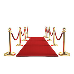 Red carpet on white PNG transparent background