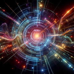 Abstract energy of realms, quantum and futuristic technology 