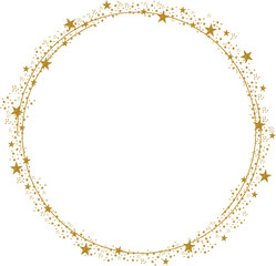 Round frame with double layers with gold stars sprinkles