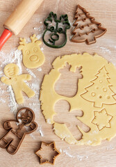 Fototapeta na wymiar Christmas baking, gingerbread cookies