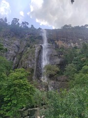 waterfall in the mountains