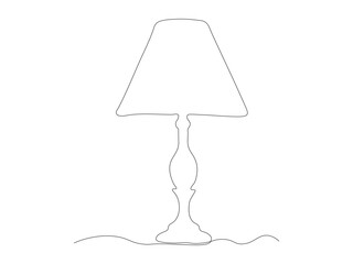 Abstract table lamp with lampshade continuous one line art drawing