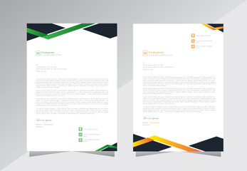 letterhead design template with green and yellow color. creative modern letter head design template for your project. letterhead, letter head, Business letterhead