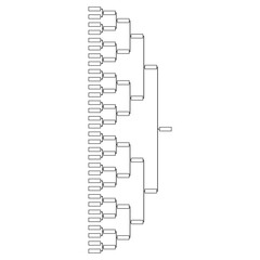 Bracket sport tournament, blank elimination event sign, playoff match vector illustration