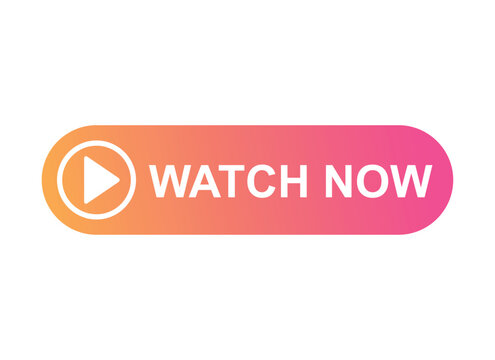 Watch now icon, website online button player symbol, play video vector illustration