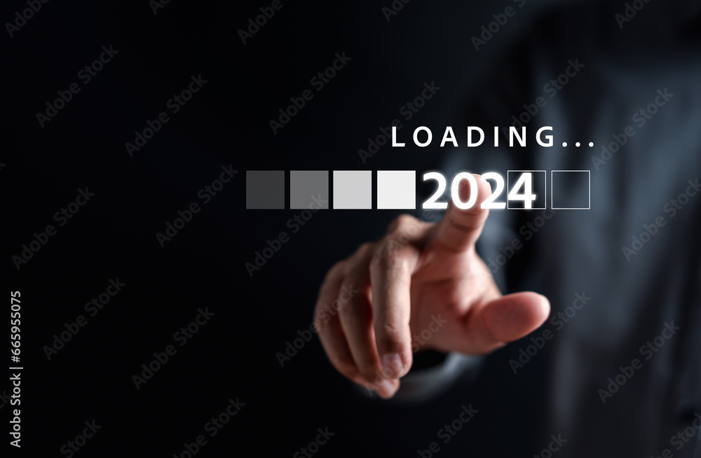 Leinwandbilder Loading progress from 2023 to 2024 to countdown happy new year.