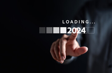 Loading progress from 2023 to 2024 to countdown happy new year.