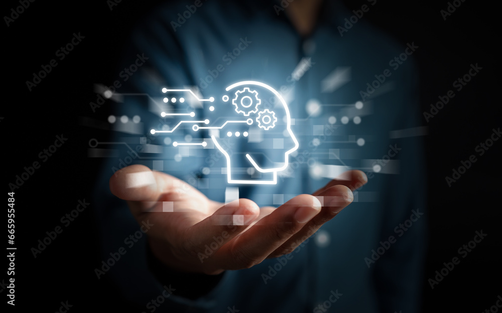 Poster Chat Ai Robot system intelligence Ai. Chat Artificial Intelligence.