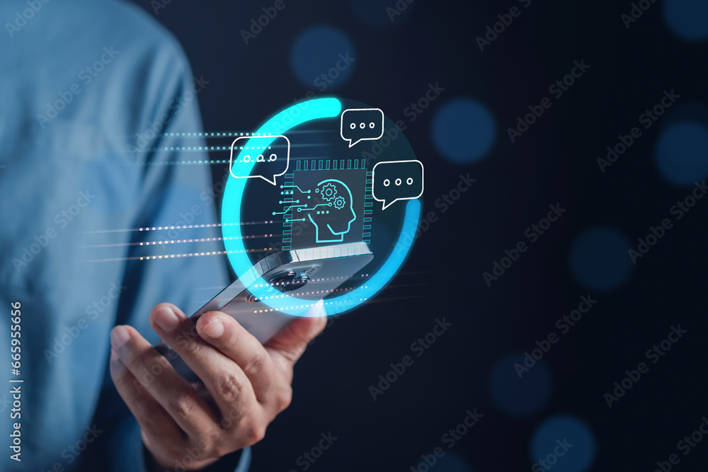 Poster Chat Ai Robot system intelligence Ai. Chat Artificial Intelligence.