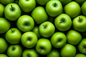 Green apples background, granny smith apples