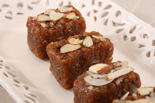 Dodha Barfi or Doda barfi, Prepaired with sprouted wheat, Indian Trational Sweet