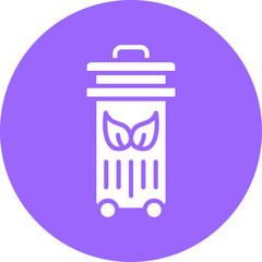 Eco Trash Bin Icon Style